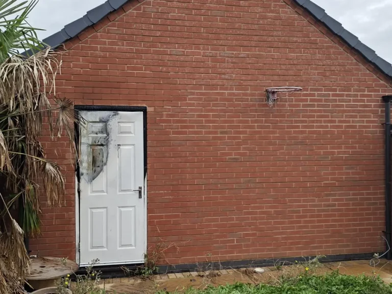 Fire damaged door and soot cleaning